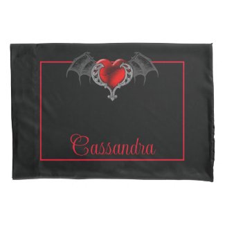 Goth Heart with Bat Wings Personalized