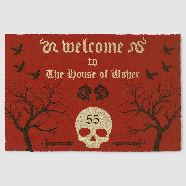 Goth Home Decor Front Fiber Doormat (Front)