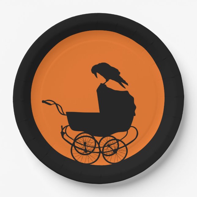 Goth-Horror Baby Shower Paper Plates (Front)