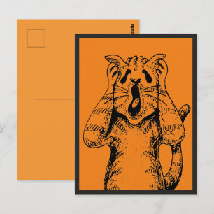 GOTH HORROR CAT DRAMA, SOMEONE MOVED LITTERBOX POSTCARD