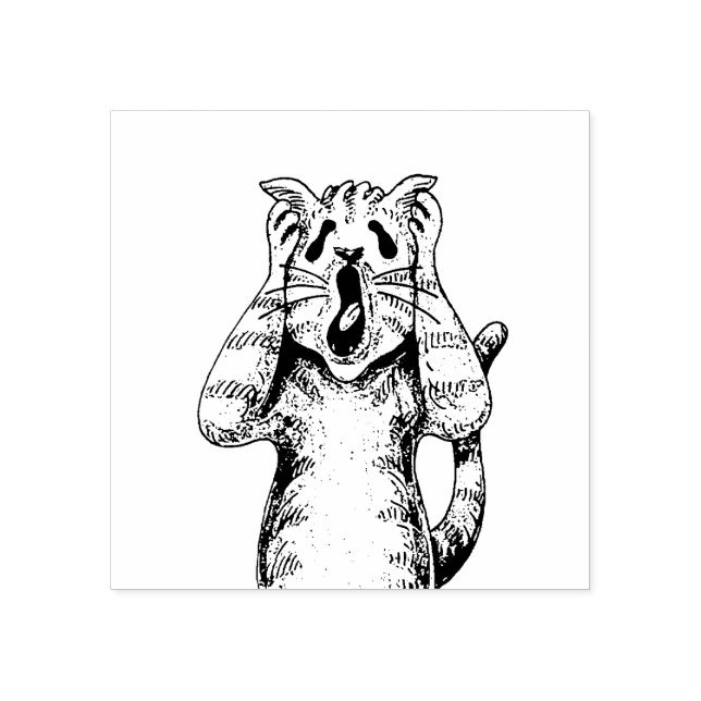 GOTH HORROR CAT DRAMA, SOMEONE MOVED LITTERBOX RUBBER STAMP (Imprint)