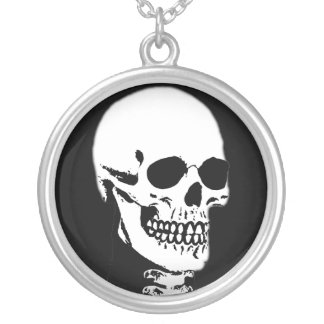 Goth Horror Skull Sterling Silver Necklace