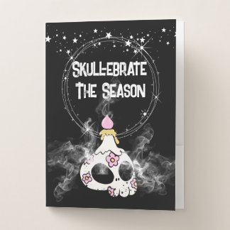 Goth Kawaii inspired Floral Skull Pocket Folders