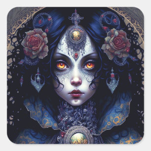 Goth Lady Gothic Fantasy Art Square Sticker