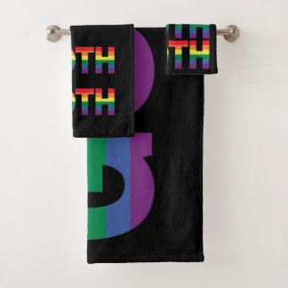 Goth LGBTQ+ Regenbogen Bath Towel Set
