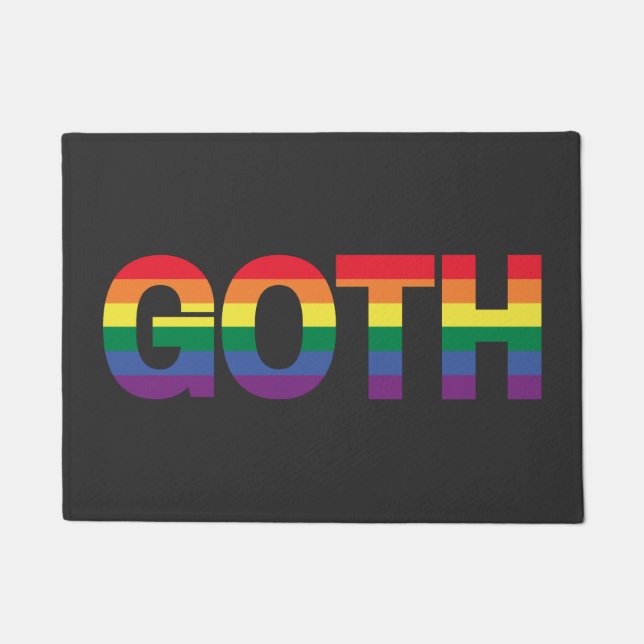 Goth LGBTQ+ Regenbogen Doormat (Front)