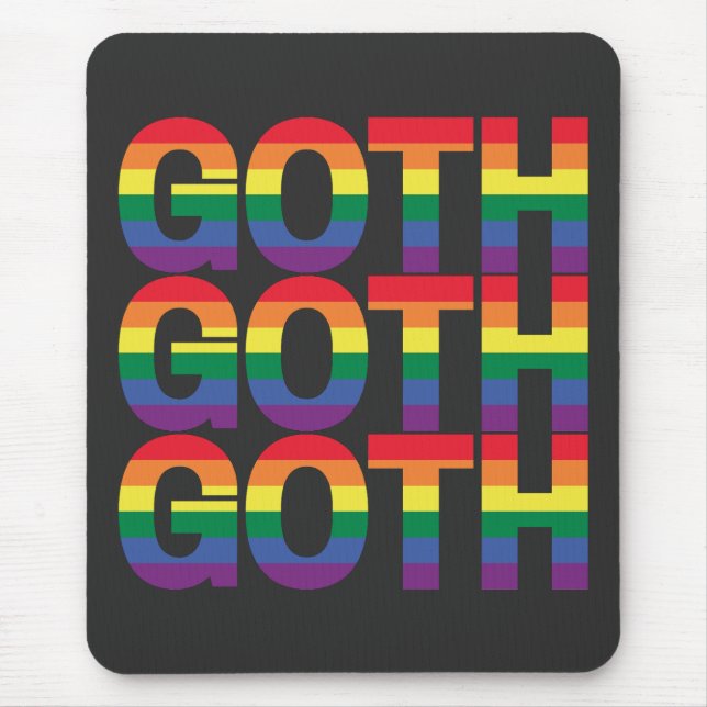 Goth LGBTQ+ Regenbogen  Mouse Pad (Front)