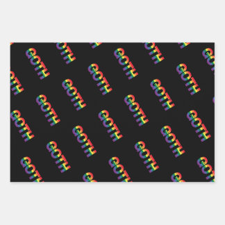 Goth LGBTQ+ Regenbogen Wrapping Paper Sheets