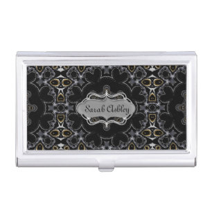 Goth Medieval Geometric Pattern Personalized Business Card Case