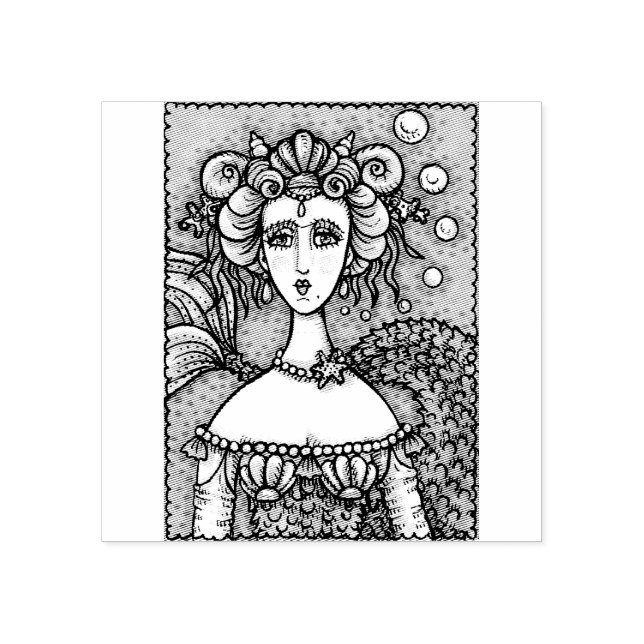 GOTH MERMAID FANTASY RUBBER STAMP *Customize (Imprint)