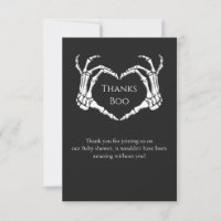 Goth Minimal Skeleton Baby shower Thank you Card