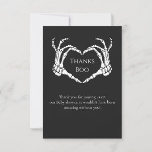 Goth Minimal Skeleton Baby shower Thank you Card