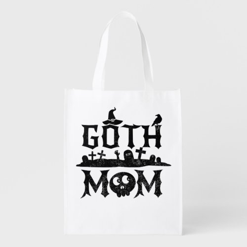 Goth Mom Funny Halloween Grocery Bag