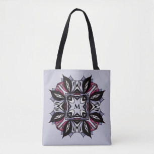 Goth Monogram Black Purple Gothic Mandala Tote Bag