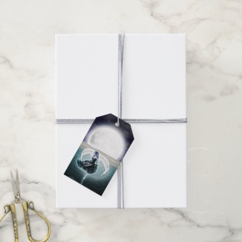 goth moon angel gift tags