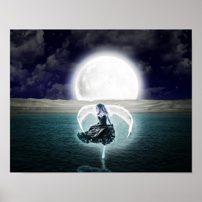 goth moon angel poster (Front)