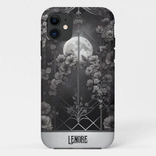 Goth Moonlight and Flowers Ornate Gate iPhone 11 Case