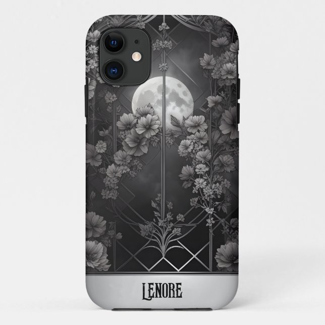 Goth Moonlight and Flowers Ornate Gate Case-Mate iPhone Case (Back)