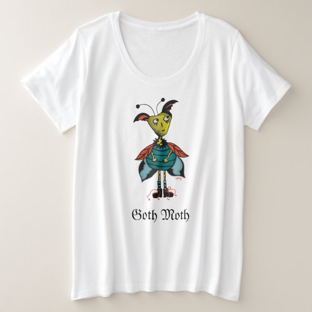 Goth Moth Plus Size Tee (Design Front)
