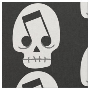 goth music note eyes skull  fabric