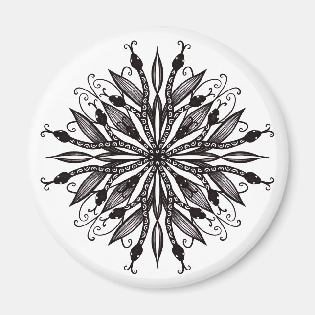 Goth Nature Lover Black And White Magnet (Front)