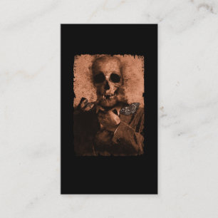 Goth Occult Gothic Horror Portrait Moths Dark Art Business Card