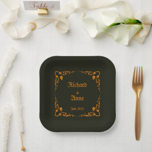 Goth or Halloween Wedding Paper Plates