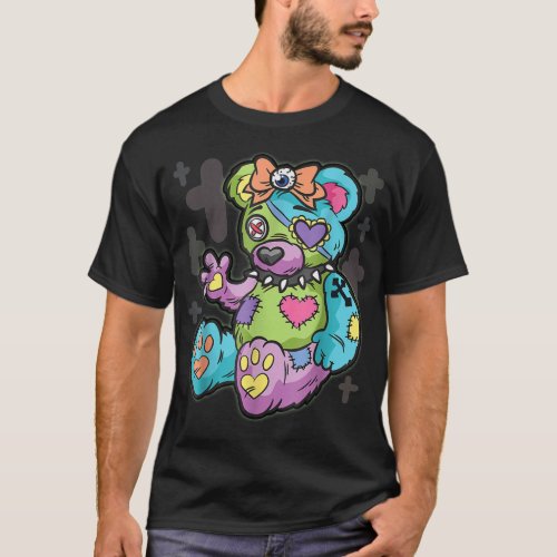 Goth Pastel Teddy Bear Gothic Kawaii Voodoo Plush  T_Shirt