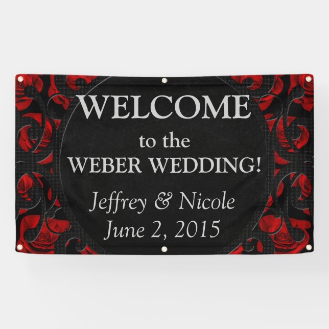 Goth Personalized Custom Wedding Banner (Horizontal)