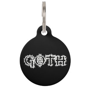 Goth Pet Name Tag