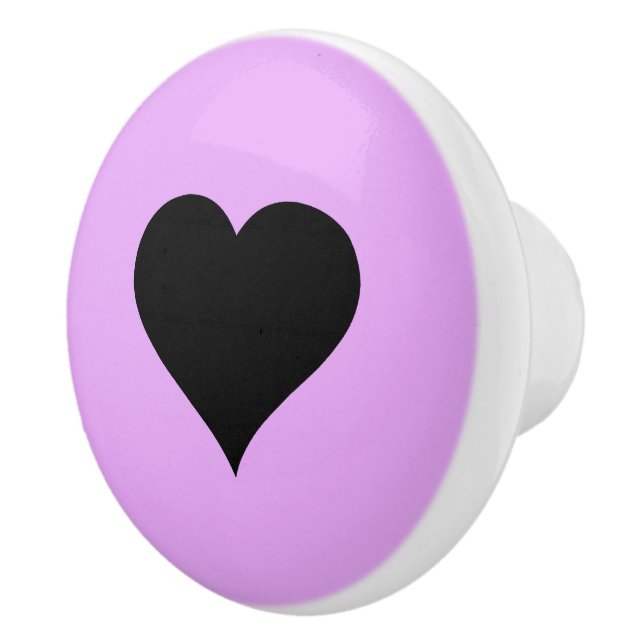 Goth Pink and Black Heart Design Ceramic Knob (Right)