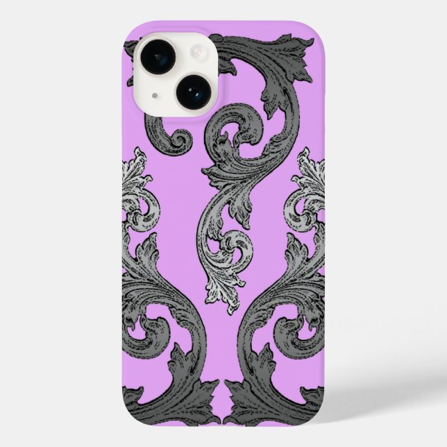 Goth Pink and Gray Elegant Design Case-Mate iPhone Case (Back)