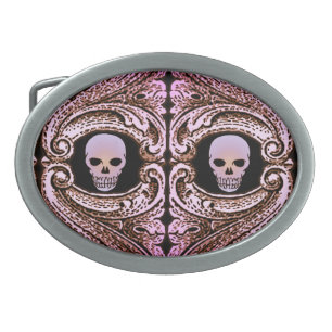 Goth Pink Ornament With Skull Belt Buckle