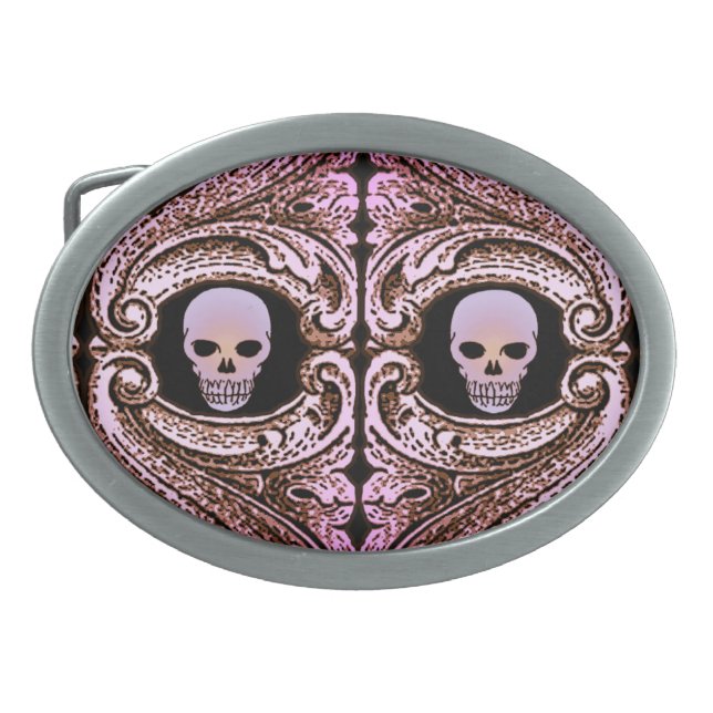 Goth Pink Ornament With Skull Belt Buckle (Front)