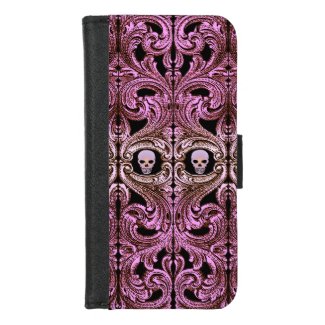 Goth Pink Ornament with Skull 