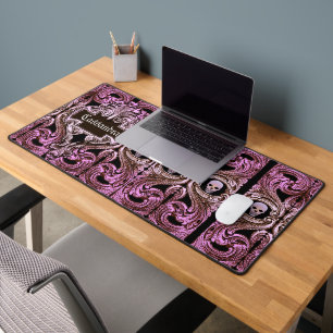 Goth Pink Ornament with Skull Personalized Desk Mat