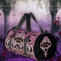 Goth Pink Ornament with Skull Personalized