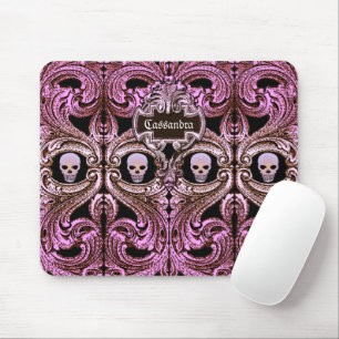 Goth Pink Ornament with Skull Personalized Mouse Pad