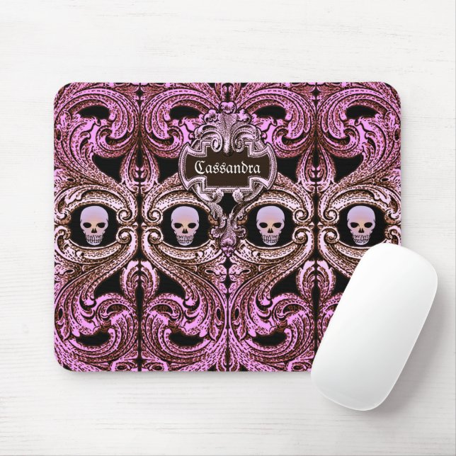 Goth Pink Ornament with Skull Personalized  Mouse Pad (With Mouse)