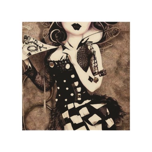 Goth Pinup Wood Wall Art