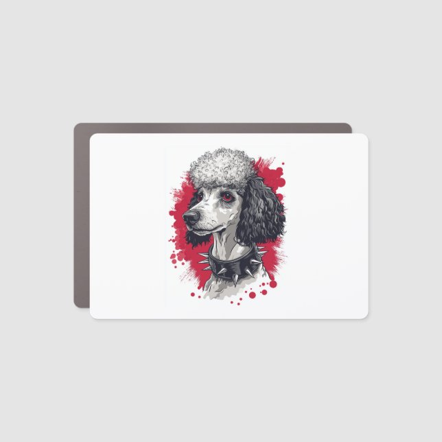 Goth Poodle � Dark Aesthetic Dog Car Magnet (Front)