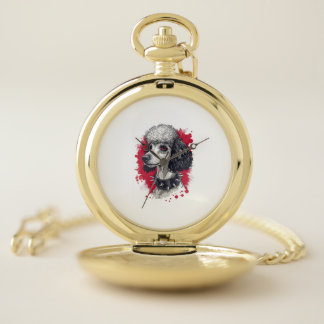 Goth Poodle – Dark Aesthetic Dog Pocket Watch