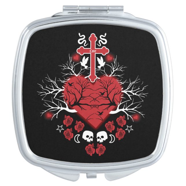 Goth Post Punk Fashion Compact Mirror (Front)
