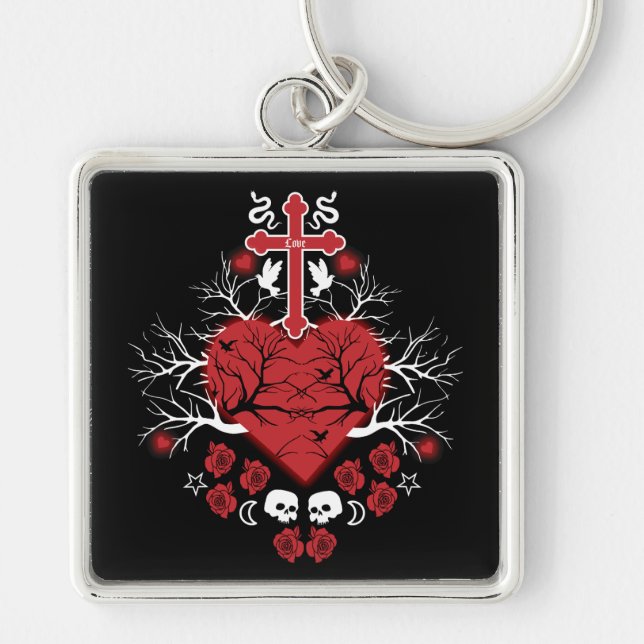 Goth Post Punk Fashion Keychain (Front)