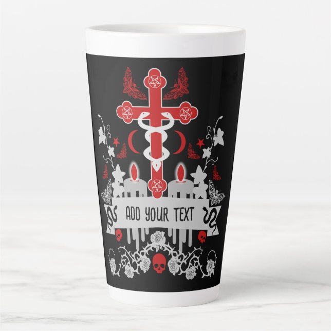 Goth Post Punk Fashion Latte Mug (Front)