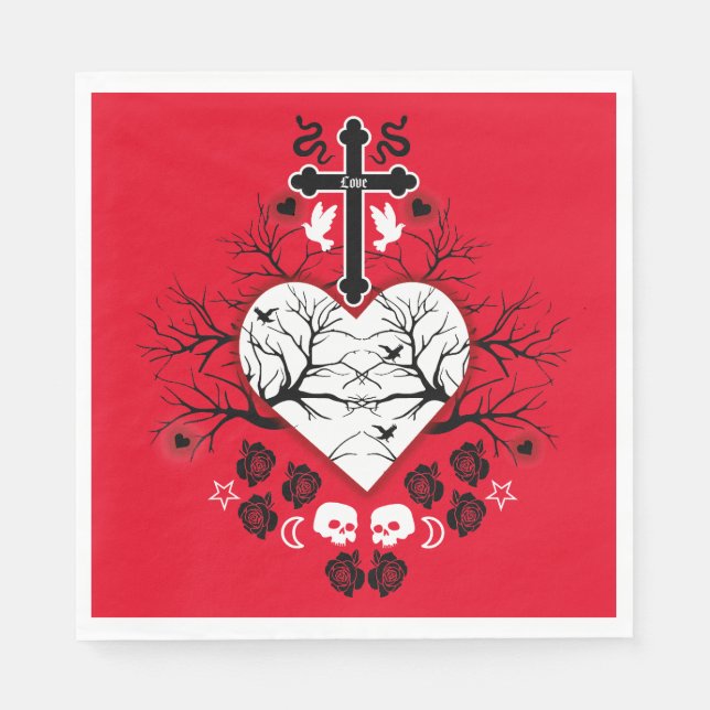 Goth Post Punk Fashion Napkins (Front)