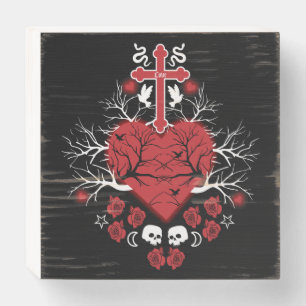 Goth Post Punk Fashion Wooden Box Sign