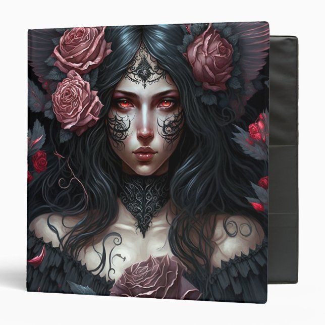 Goth Princess Gothic Fantasy Art 3 Ring Binder (Front/Inside)