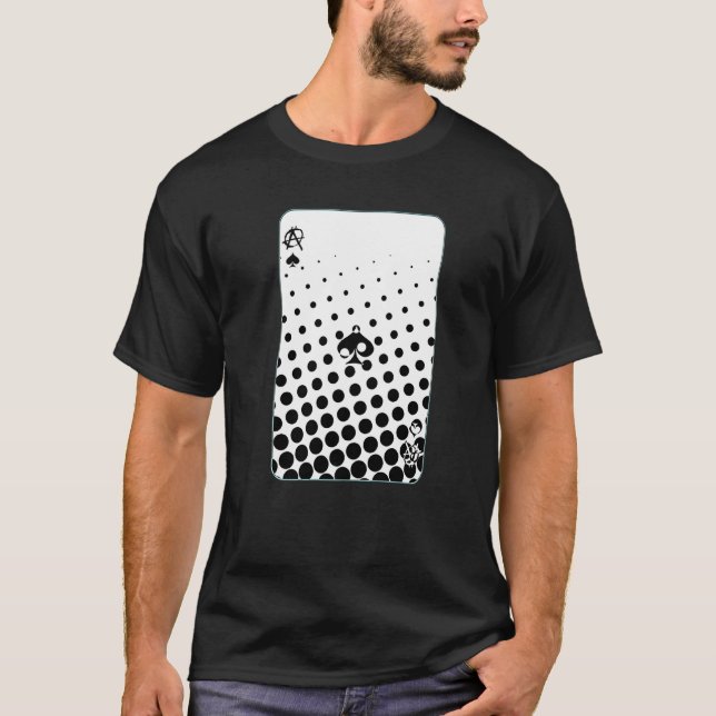 Goth Punk Ace Of Spades Card Shark Gambler Skeleto T-Shirt (Front)