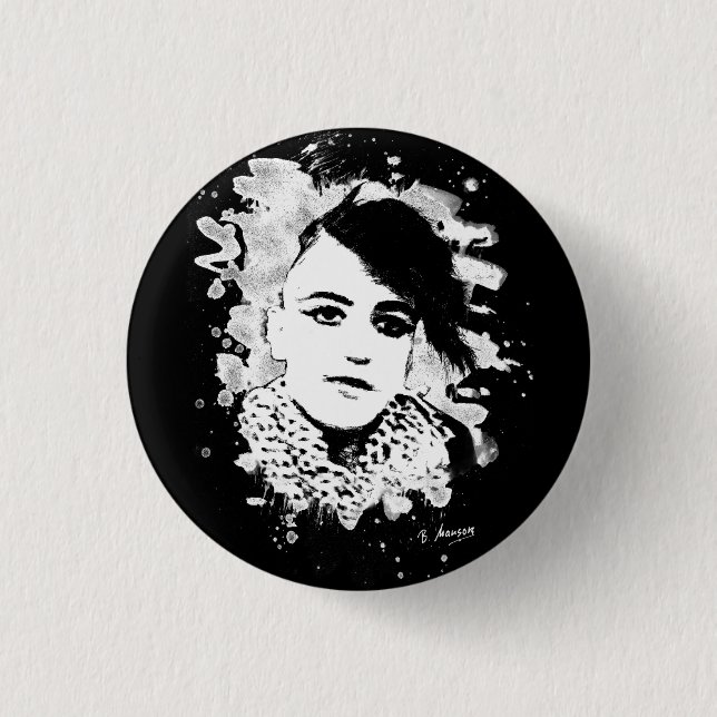 Goth Punk Girl Pinback Button (Front)